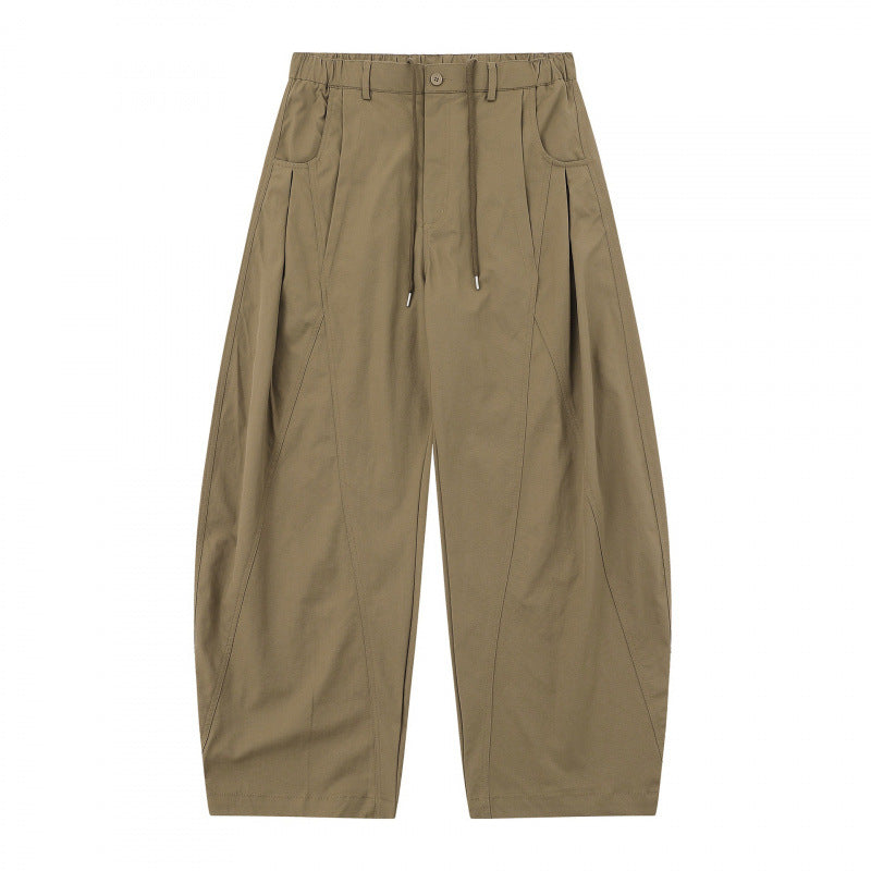 Damen Weite Ballonhose mit Tunnelzugbund, Kellerfalten und aufgesetzten Eingrifftaschen Drune