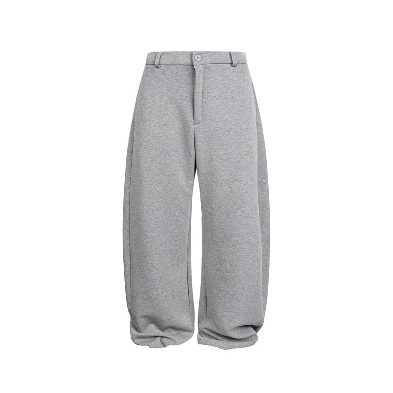 Damen Weite Cropped-Sweathose mit Gürtelschlaufen, Bundfalten und ballonförmigem Saum Drune