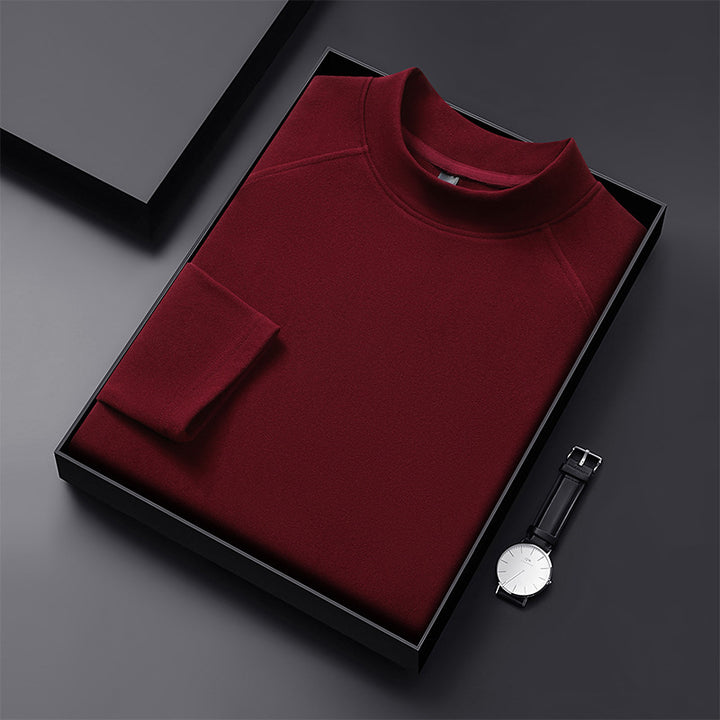 Herren Premium-Mockneck-Pullover aus feinem Woll-Mix mit Raglanärmeln Drune