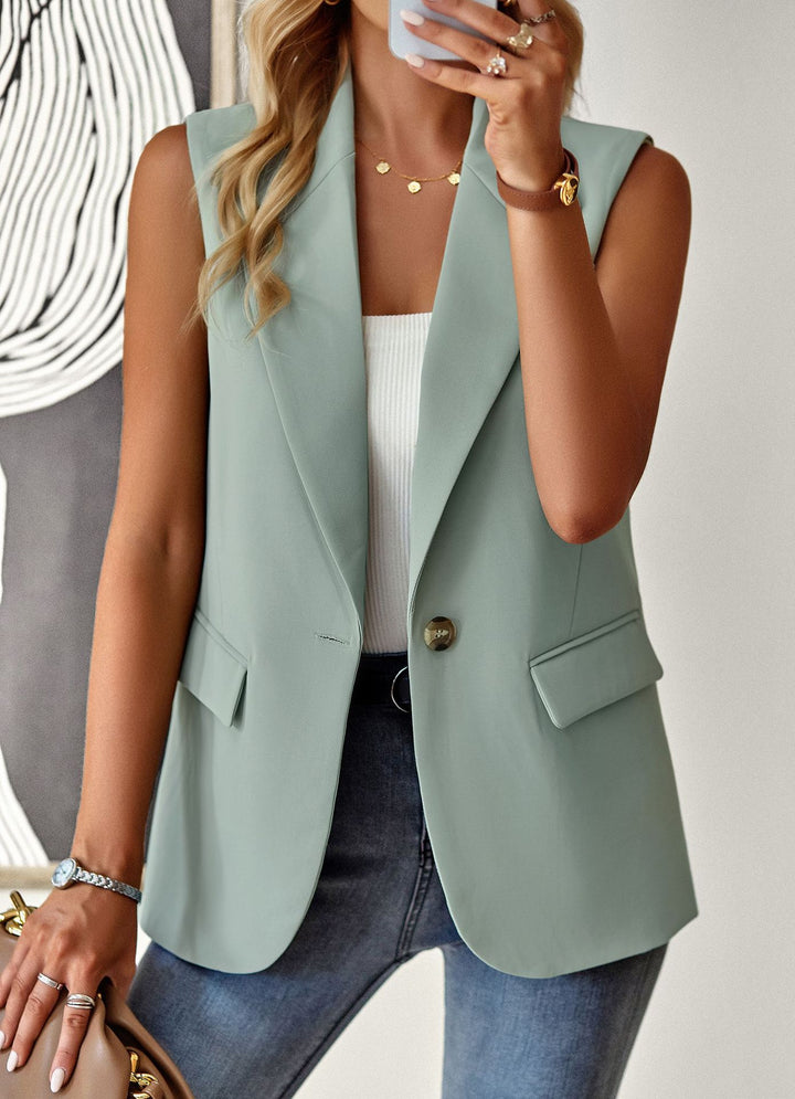 Damen ärmelloses Blazer-Oberteil mit taillierter Silhouette Drune