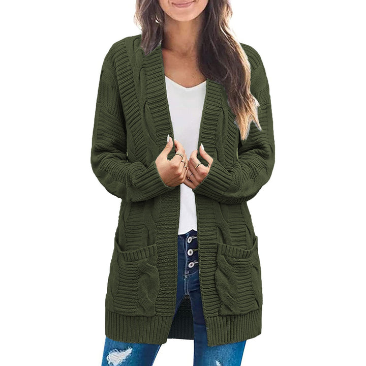 Damen Grobstrick Cardigan mit eleganten Zopfmuster und praktischen Taschen Drune