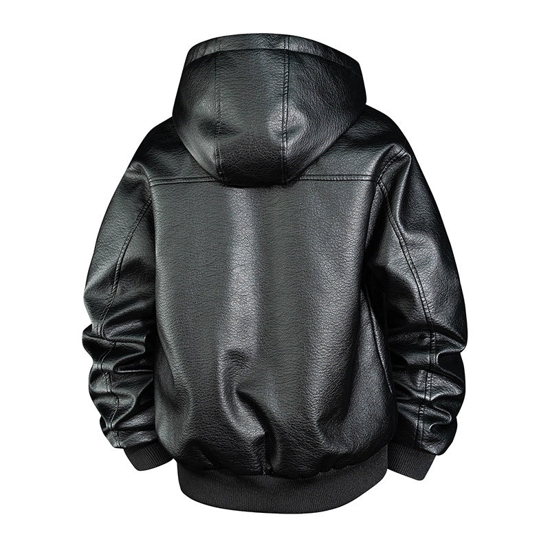 Herren Coole Kunstlederjacke mit kuscheliger Innenausstattung Drune
