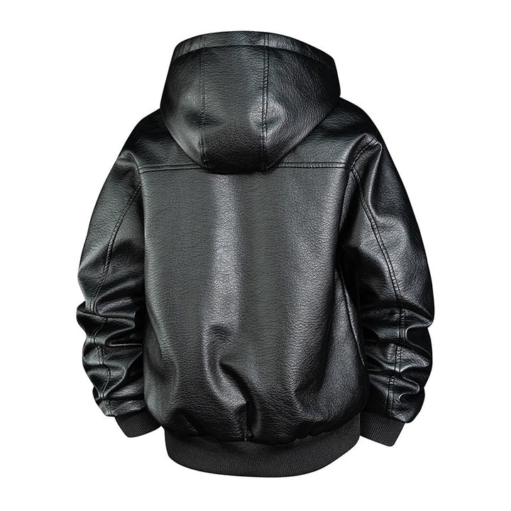 Herren Coole Kunstlederjacke mit kuscheliger Innenausstattung Drune