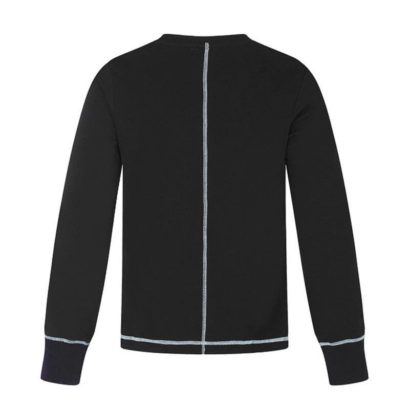 Herren Langarm-Sweatshirt mit Rundhalsausschnitt und sportischem Nummern-Print Drune