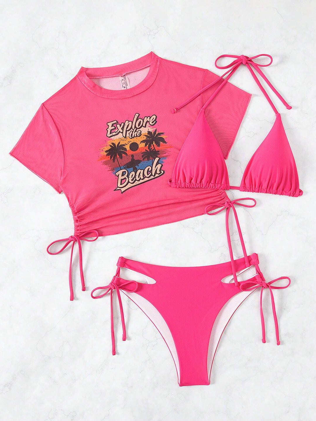 Damen Set mit Crop-Top und Triangel-Bikini Drune