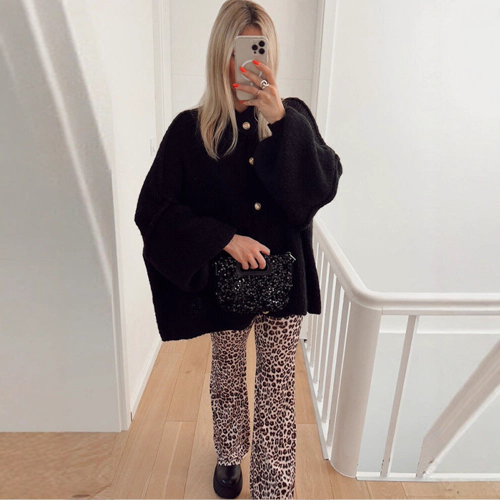 Damen Grobstrickjacke mit eleganten Knopfdetails und lässigem Oversized-Schnitt Drune