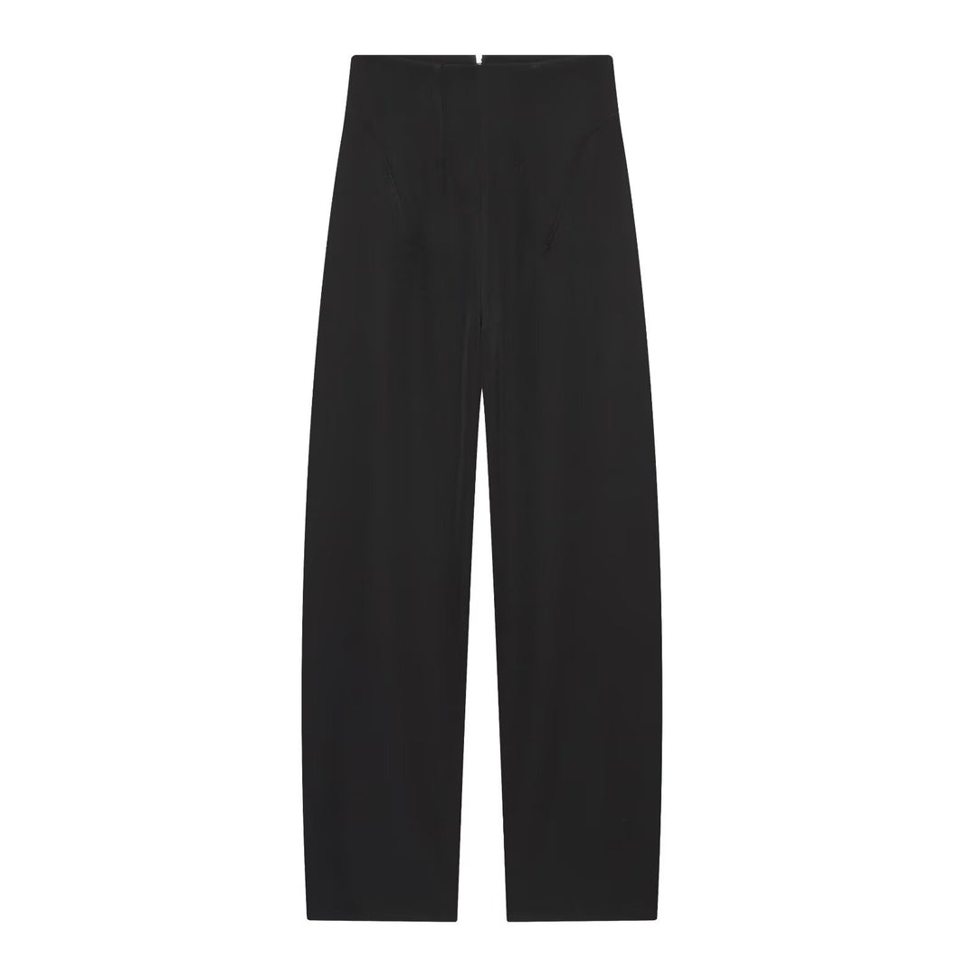 Damen Elegantes zweiteiliges Anzugset mit kastenlosem Blazer und High‑Waist Weitbein‑Hose Drune