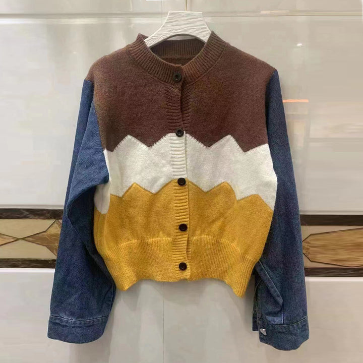 Damen Trendige Strickjacke mit modernen Farbakzenten Drune