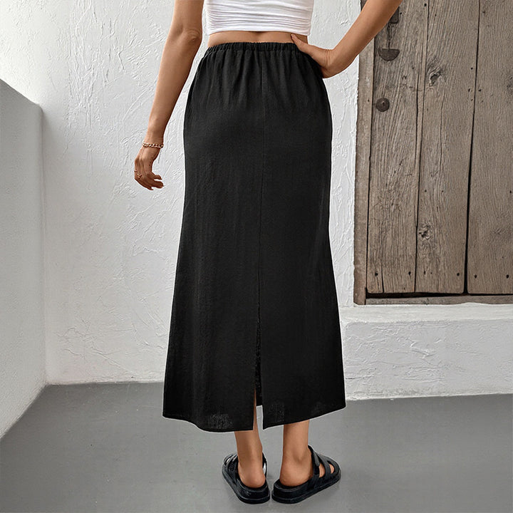 Damen Eleganter Maxirock mit verstellbarem Taillenzug Drune