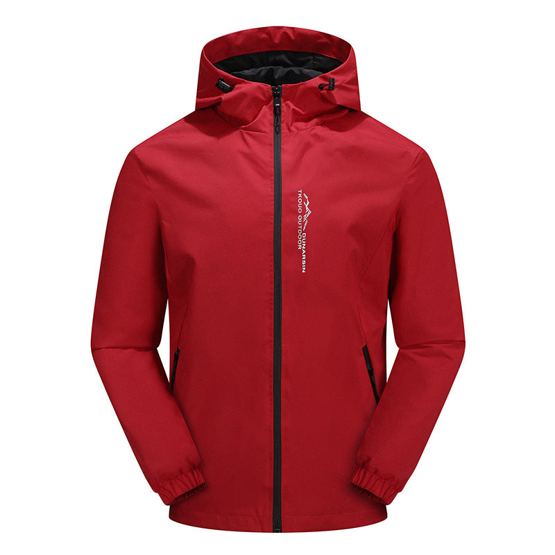 Herren Ultraleichte Regenjacke mit Kapuze, wasserabweisender Membran und getapten Nähten Drune