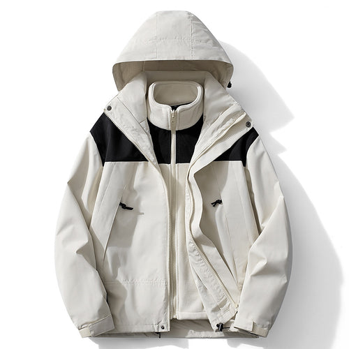 Herren zweilagige wasserdichte Outdoorjacke mit herausnehmbarer Fleece‑Innenjacke Drune