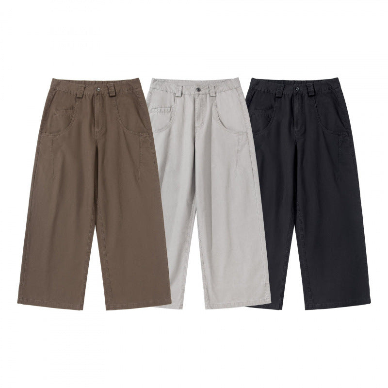 Damen Weite Highwaist-Culottehose mit Utility-Taschen und legerer Cropped-Silhouette Drune