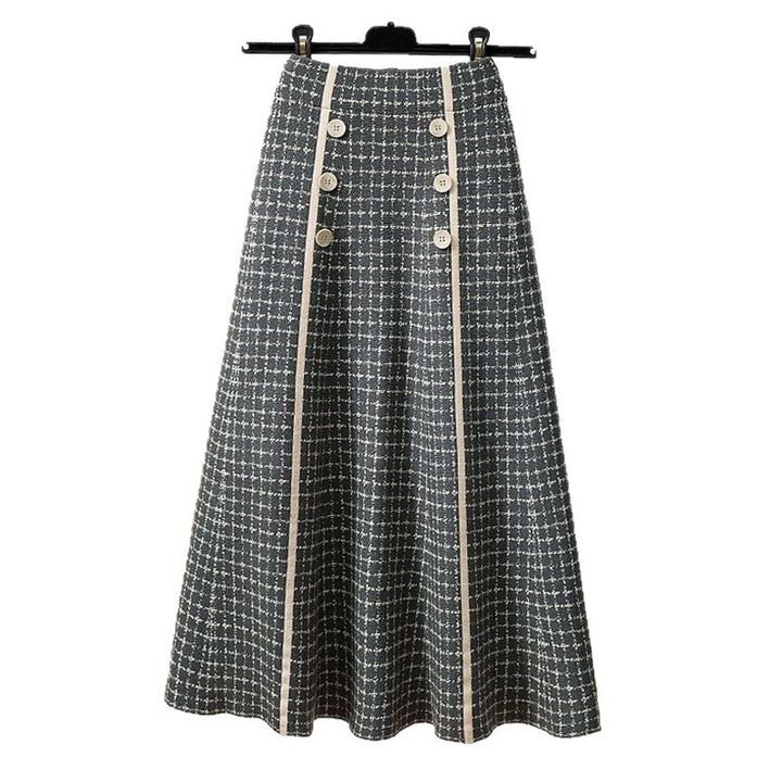 Damen Eleganter und fließender Maxirock mit Knopfdetails Drune