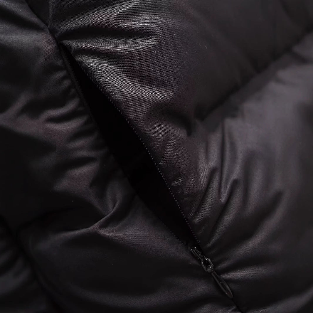 Damen Cropped Stepp-Parka mit Kapuze, wasserdichtem Reißverschluss und Rippbündchen Drune