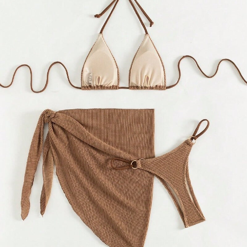 Damen Triangel-Bikini mit Wickelrock Drune