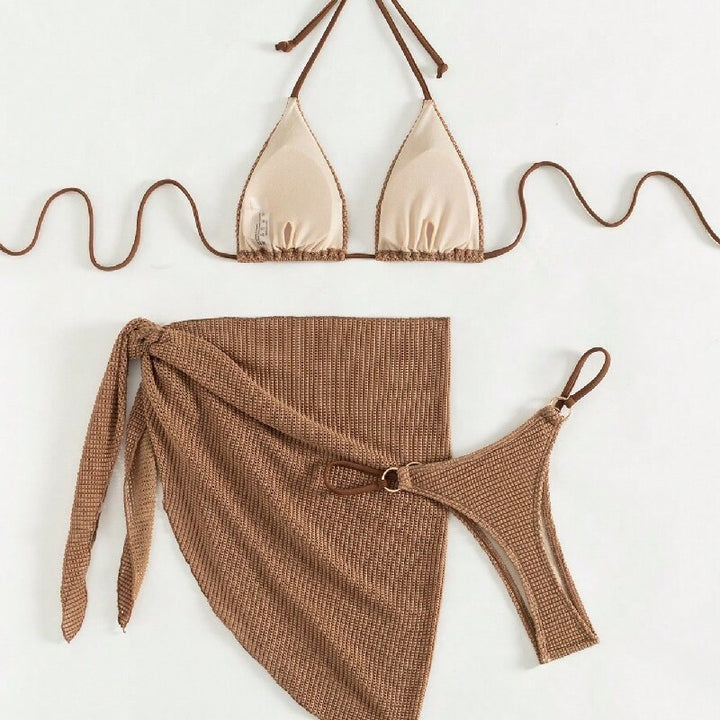 Damen Triangel-Bikini mit Wickelrock Drune