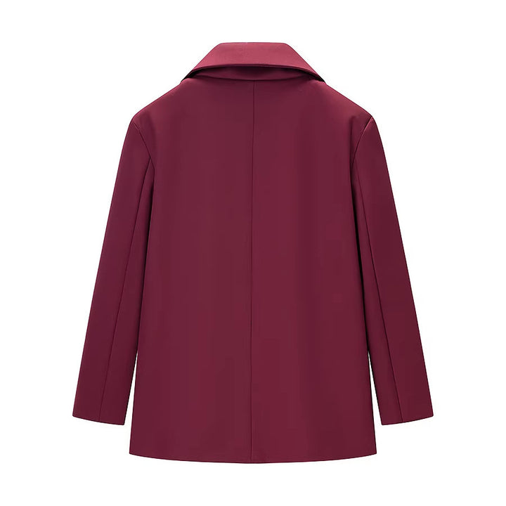 Damen Legerer Ein-Knopf-Blazer mit Reverskragen, Pattentaschen und Satinfutter Drune