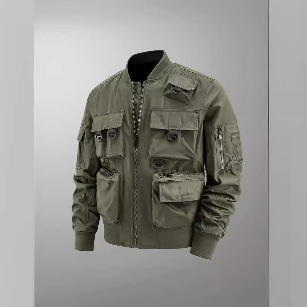 Herren taktische Multifunktionale Bomberjacke mit mehreren Taschen Drune