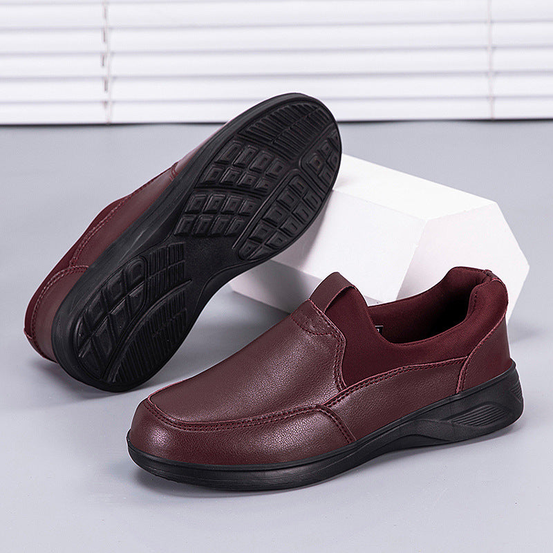 Damen Bequeme Leder Slip-On Sneakers Drune