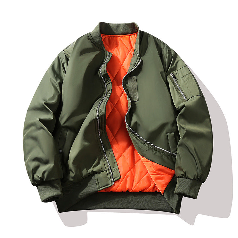 Herren Technische Bomberjacke im Flight‑Stil mit kontrastierendem Innenfutter Drune