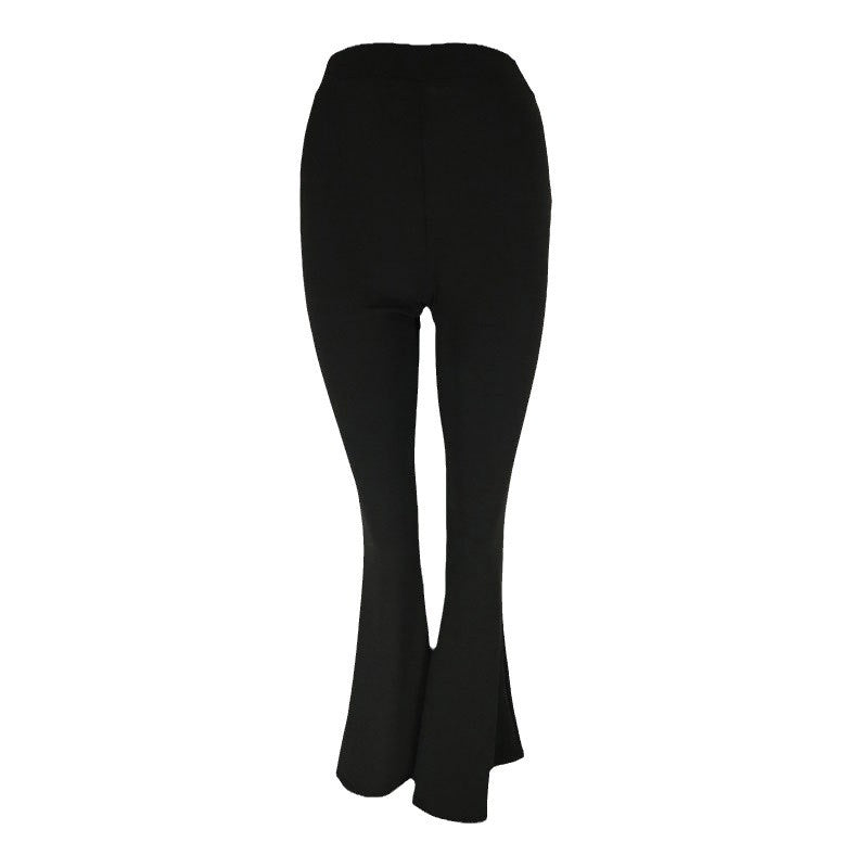 Damen flared Fitnesshose mit hochgezogenem Bund und bequemer Passform Drune