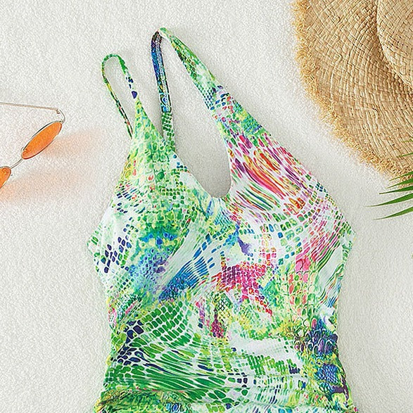 Damen Einteiliger Badeanzug mit kreativem Schnitt und verspieltem Wickeldetail Drune