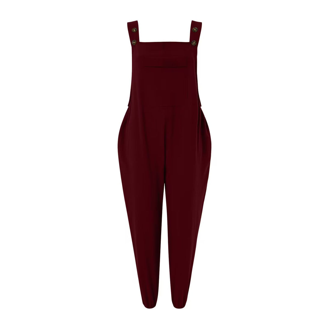 Damen stilvolle Latzhosen mit Taschen Drune