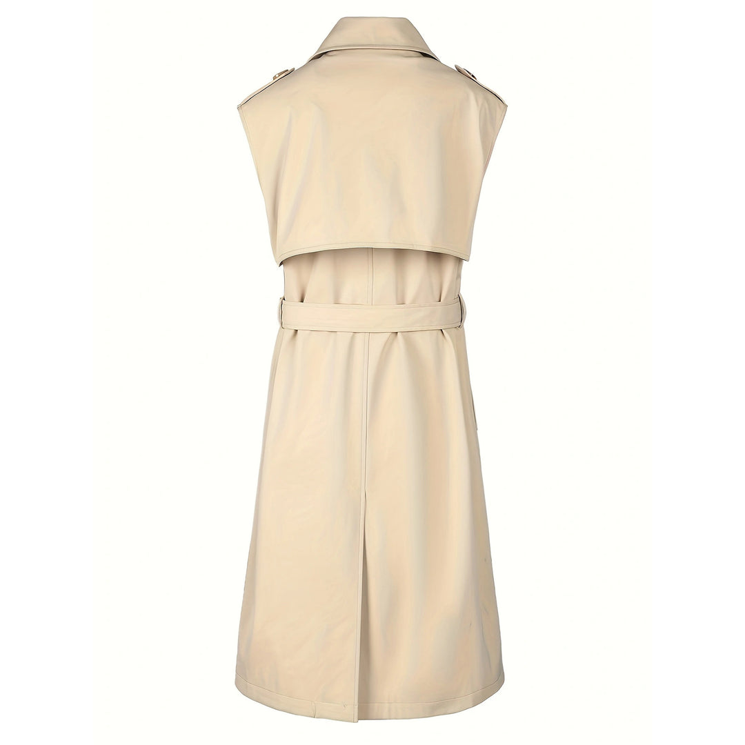 Damen Eleganter Trenchcoat mit Gürtel Drune