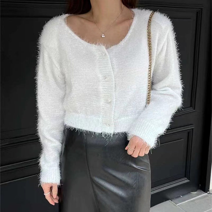 Damen kuscheliger Kurz-Cardigan aus leichtem Material Drune