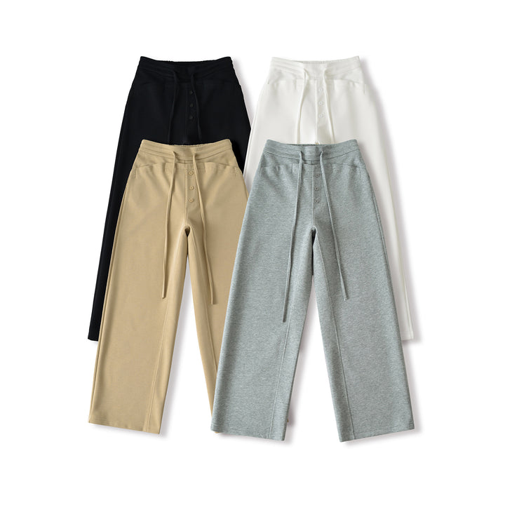 Damen weite Culotte aus hochwertigem Material mit dekorativen Knopfdetails Drune
