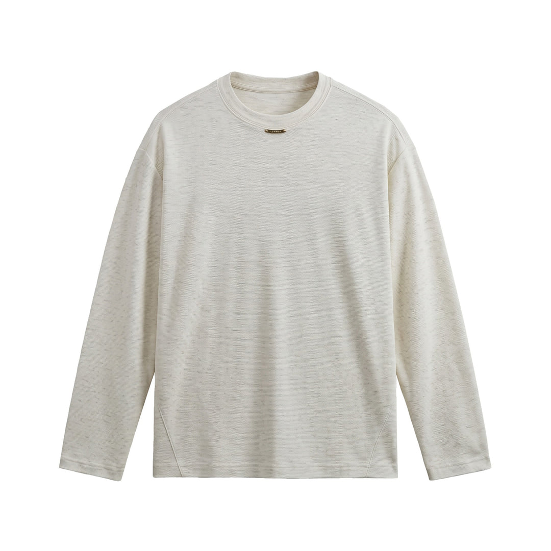 Damen Feinstrick‑Sweatshirt mit Strukturstrick, Rundhalsausschnitt und weiter Passform Drune