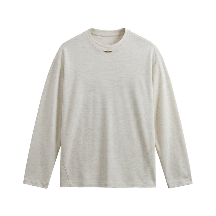 Damen Feinstrick‑Sweatshirt mit Strukturstrick, Rundhalsausschnitt und weiter Passform Drune