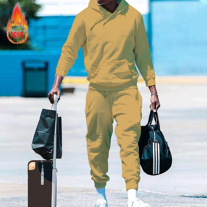 Herren lässiges Freizeit-Set mit Kapuzenpullover und Jogginghose Drune