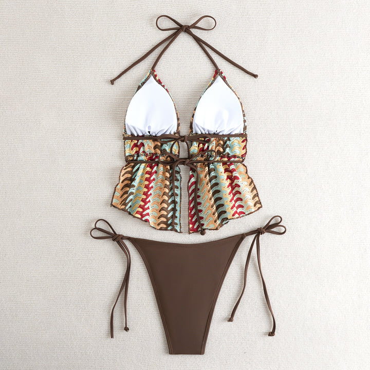 Damen Bandeau-Bikini mit luxuriösem Volant-Design Drune