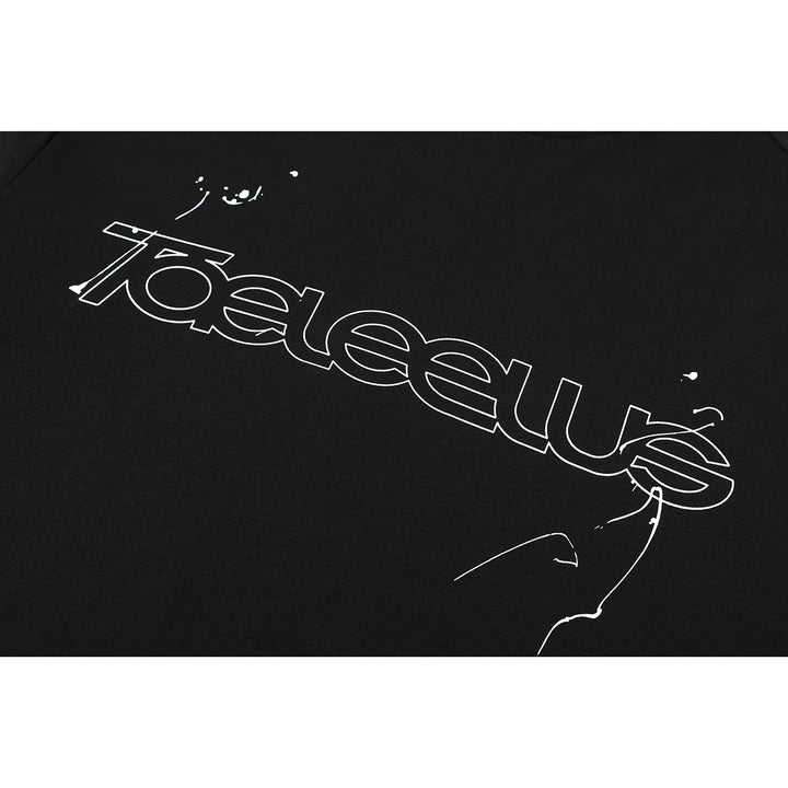 Unisex Lagen-Langarmshirt mit Halbarm-Overlay, gestreiften Einsatzärmeln und Ton-in-Ton-Logo Drune