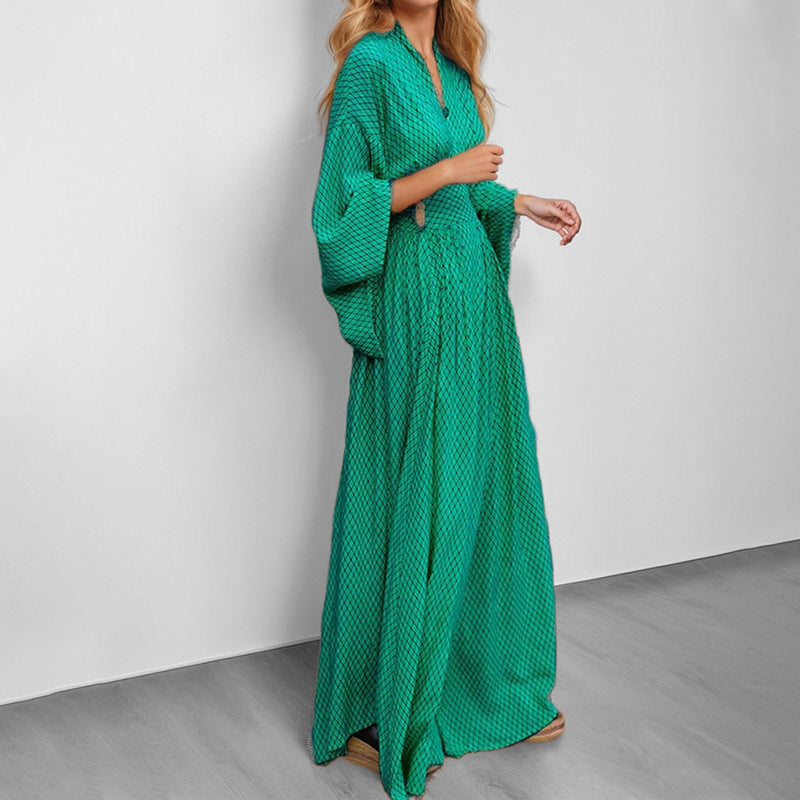 Damen Elegantes Kimono Kleid Drune