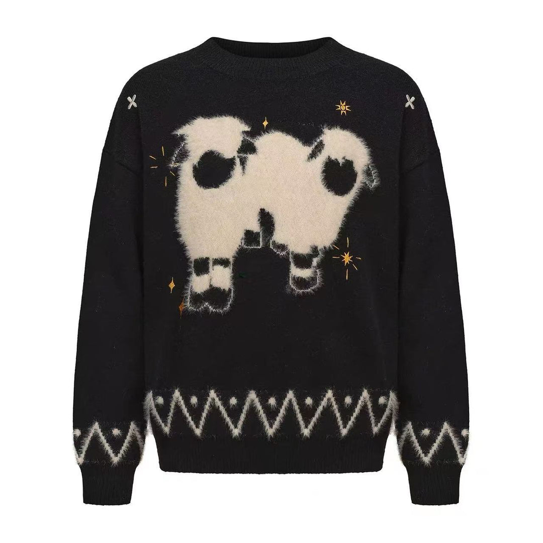 Herren Grobstrickpullover mit tierischem Motiv Drune
