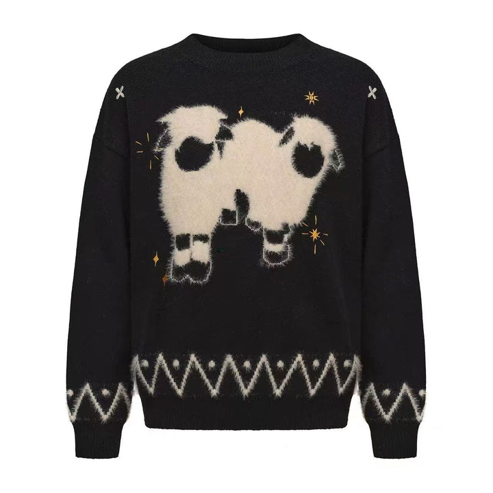 Herren Grobstrickpullover mit tierischem Motiv Drune