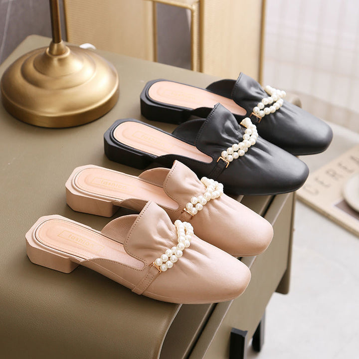 Damen Elegante Mules mit perlenverziertem Design und komfortablem Fußbett Drune
