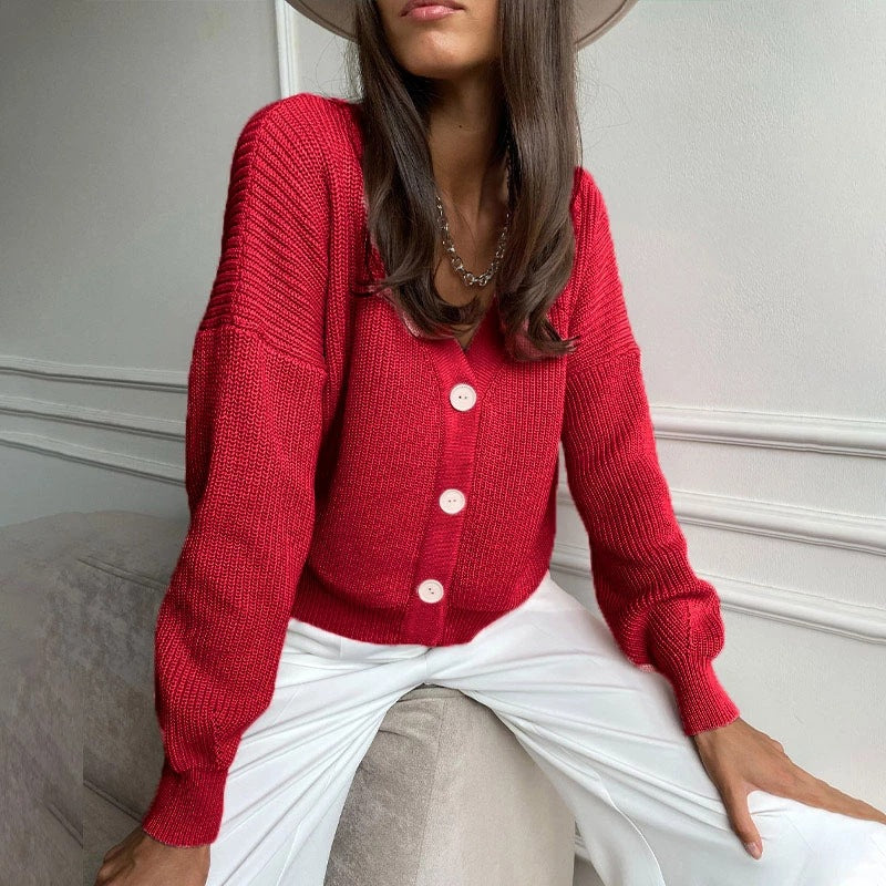 Damen lässiger Strickcardigan Drune