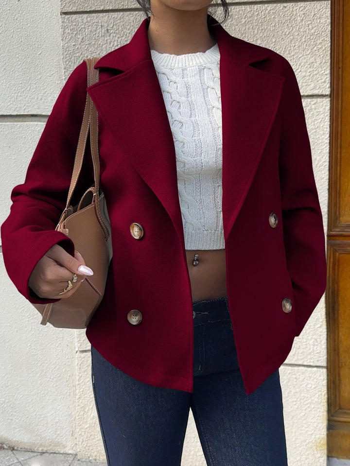 Damen Kurzblazer im Doppelreiher mit weitem Revers Drune