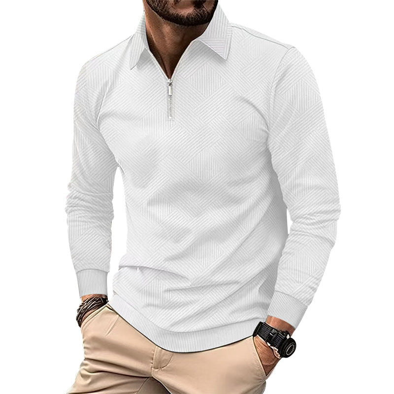 Herren hochwertiger Strickpullover mit Stehkragen und modischem Reißverschluss Drune
