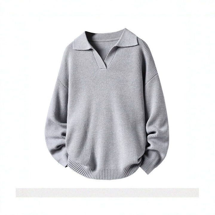 Damen Oversized Pullover mit Kragen Drune