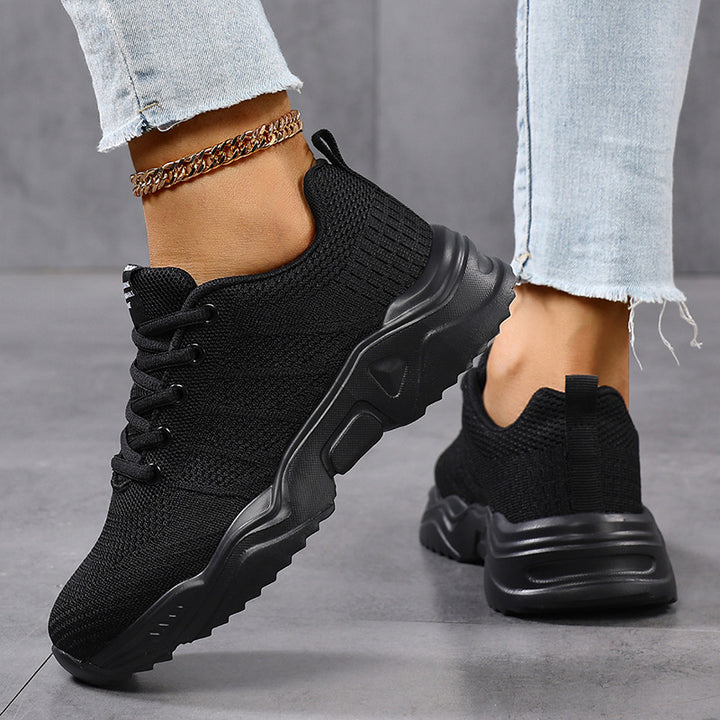 Damen Urbaner Strick-Sneaker mit elastischem Schaft, robuster Profilsohle und gepolstertem Komfortfußbett Drune