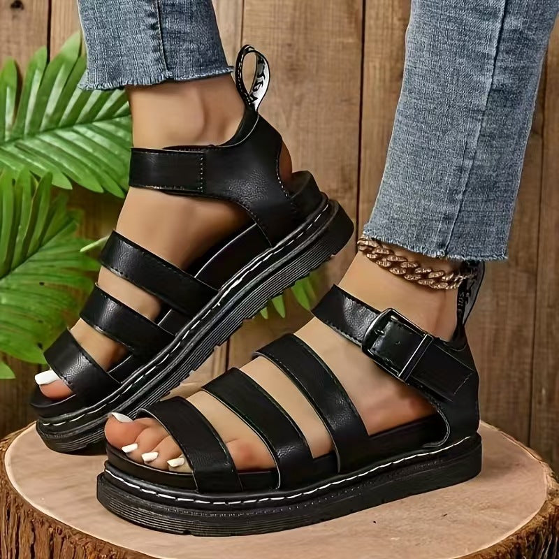 Damen Bequeme Sandalen mit verstellbarem Riemen Drune
