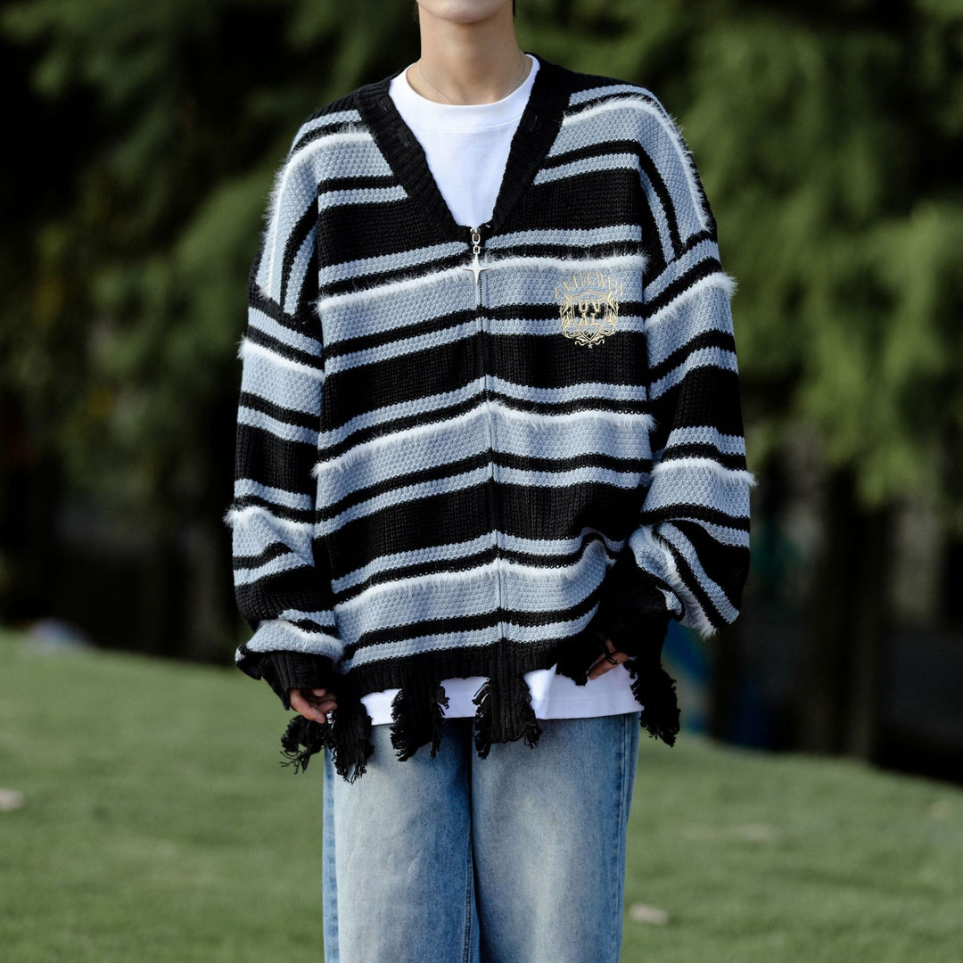 Damen Lässiger Strickpullover mit Reißverschluss Drune