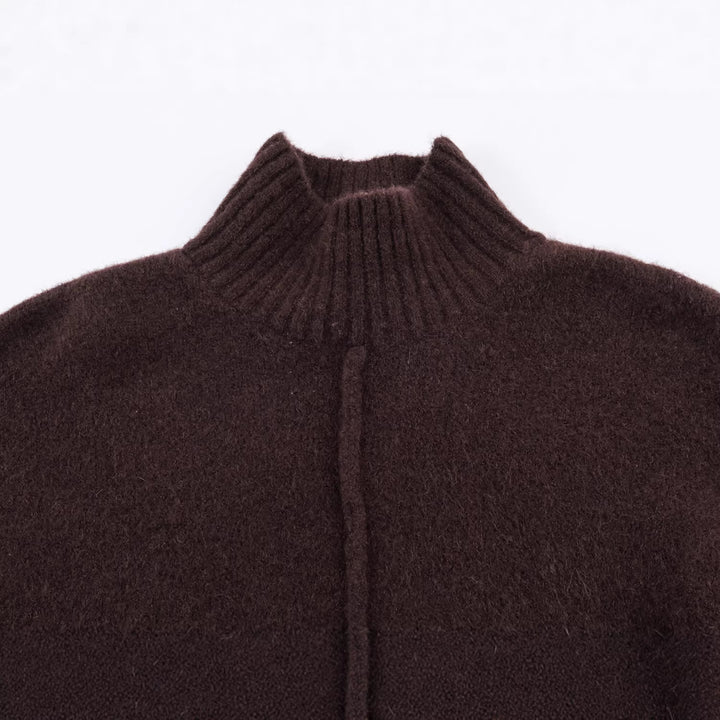 Damen Oversized Strickkleid mit Rollkragen und Ballonärmeln Drune