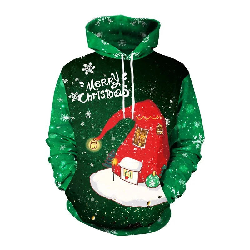 Damen Lustiger Kapuzenpullover mit Weihnachtsmotiv Drune