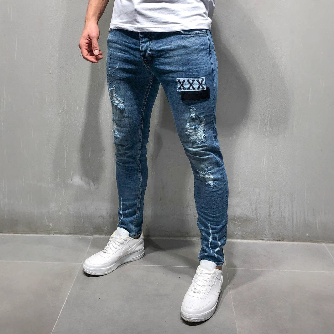 Herren Slim Fit Jeans mit modernen Destroyed-Effekten Drune