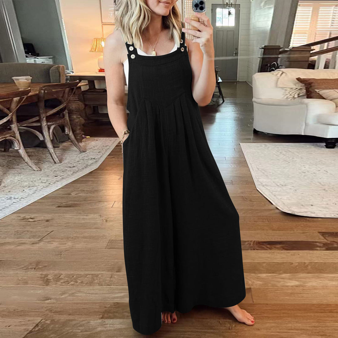 Damen Maxikleid mit Knopfdetails und praktischen Taschen Drune